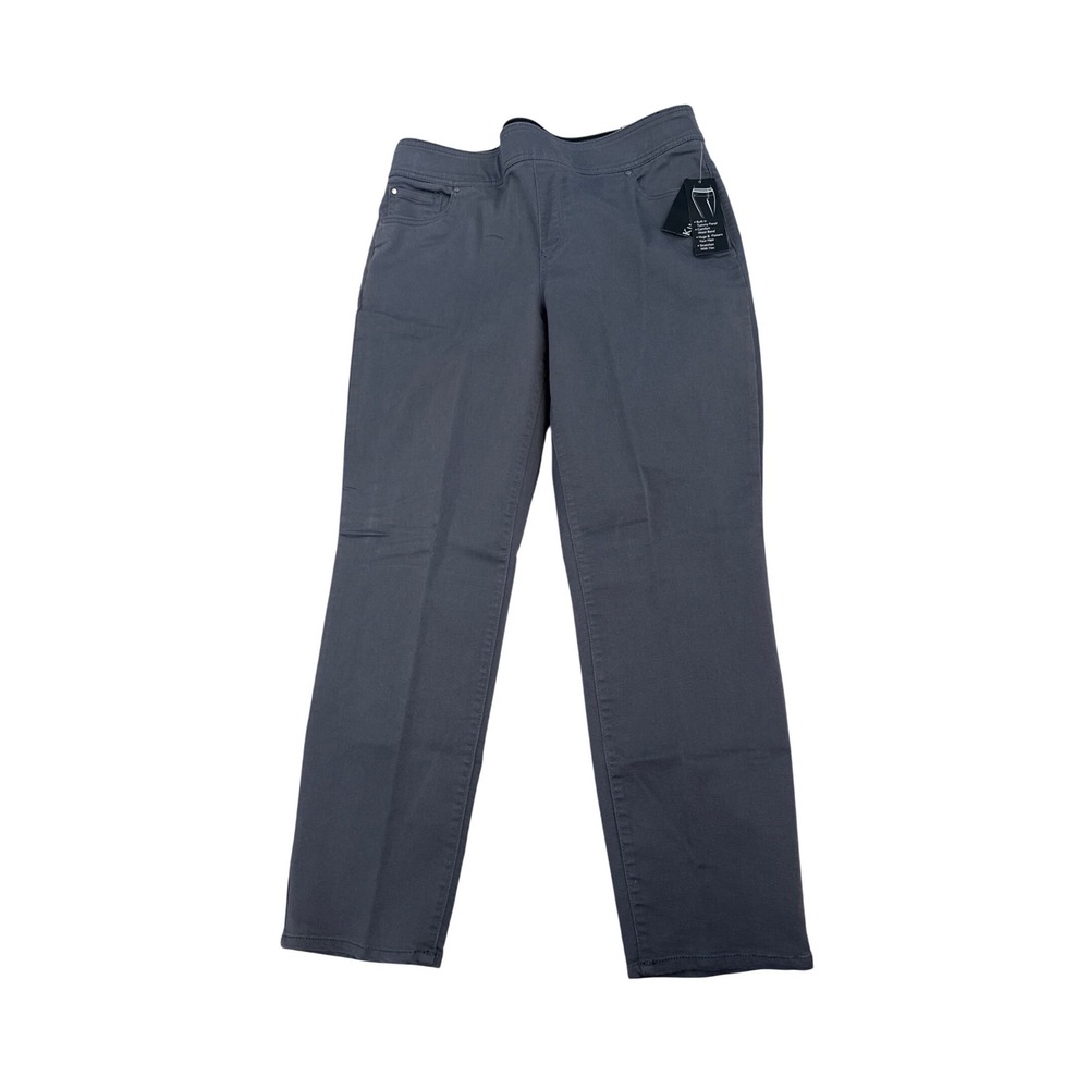 Kim Rogers Womens 14S Pull On Straight Leg Pants Ant. Pewter Tummy Control NEW